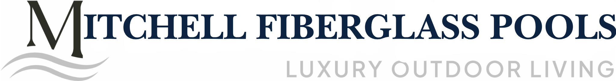 mitchell fiberglass pools white logo